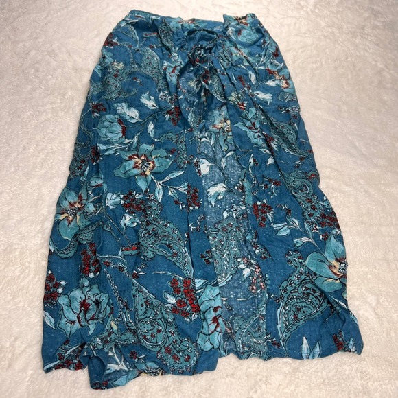 Band of Gypsies Dresses & Skirts - Band of Gypsies Womens Teal Floral Maxi Skirt Boho Festival Flowy Size Small NWT